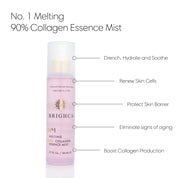 Brighca Melting 90% collagen essence mist to hydrate, soothe, renew skin cells protect skin barrier, eliminate signs of aging and boost collagen production