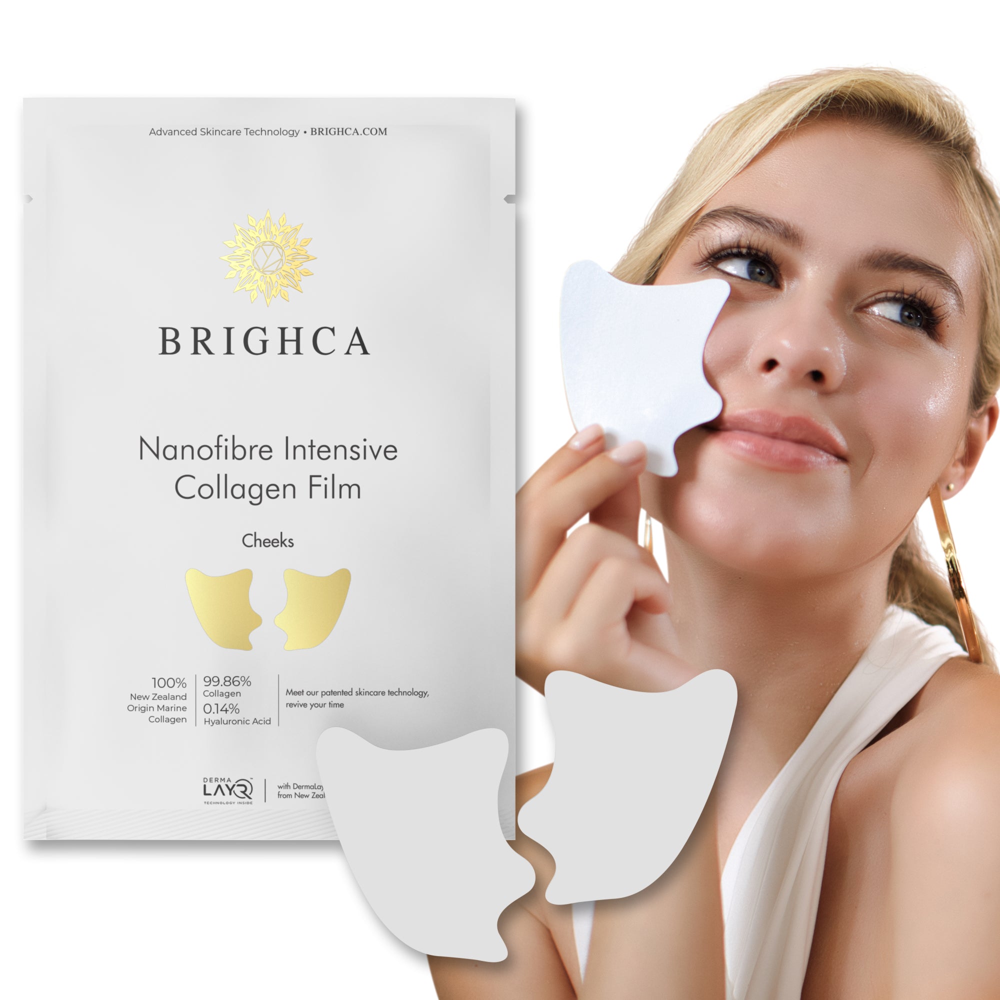 Melting Nanofiber Collagen Film Face Treatment Brighca for anti-aging, lifting, firming, hydrating