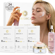 Anti Aging Collagen Skincare Set with Nanofiber Collagen Film for Lifting, Firming, Tightening, Brightening and Hydrating