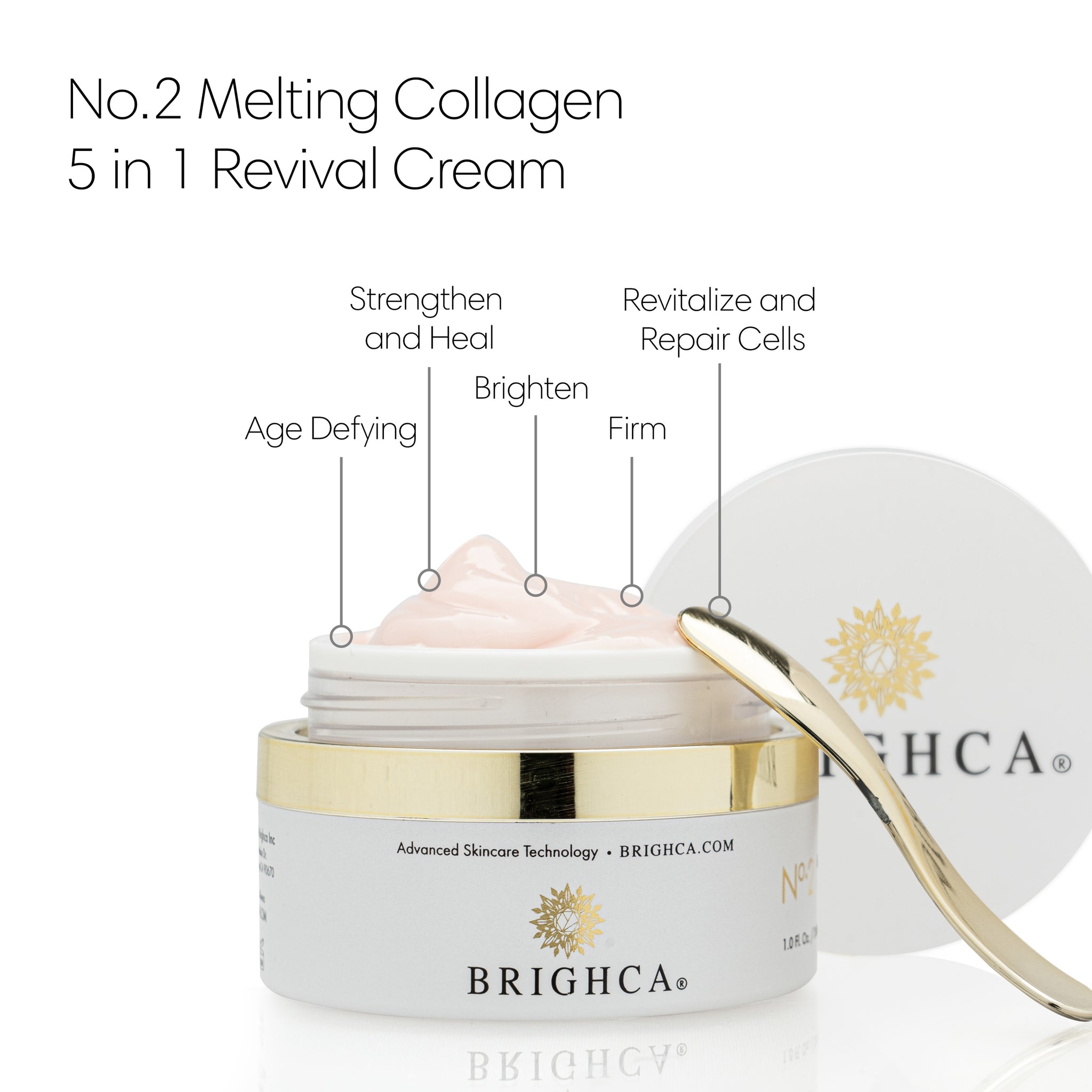 Brighca Melting Collagen 5 in 1 Revival cream for age defying, strengthening, healing, brightening, firming and revitalizing and repairing